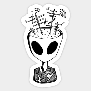 Alien with antenna Sticker